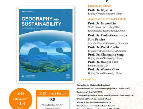 Latest Journal metrics released for the Journal Geography and Sustainability