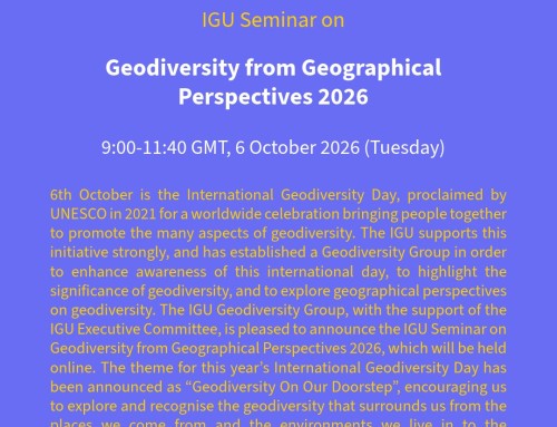 Announcement: The IGU Seminar on Geodiversity from Geographical Perspectives 2026, 6th October 2026
